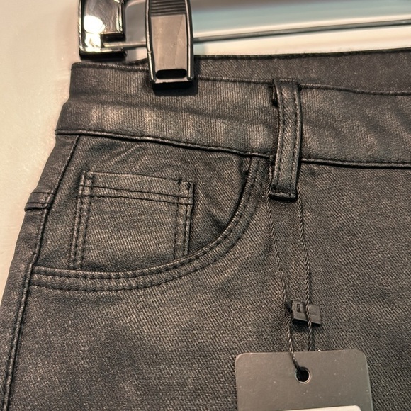 🔵 NWT Apperloth Womens Black Coated High Rise Skinny Ankle Pants Size Medium - Picture 6 of 10